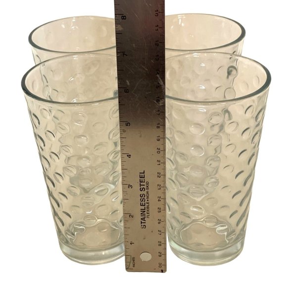 Vintage Libbey Glassware Coin Dot Tumbler Glass Set of 4 - 16 ounces Glasses - Picture 4 of 7